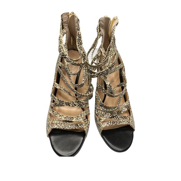 Steve Madden Snake Print Strappy Heels Size 7 - Picture 3 of 8